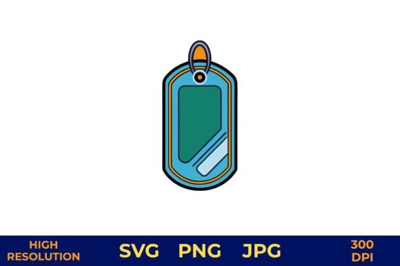 Blank Pet ID Tag Vector with Bright