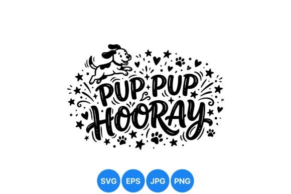 Cheerful Pup Pup Hooray Design