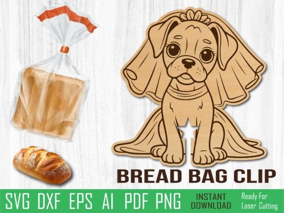 Cute Boxer Dog Bread Clip, Dog Laser Cut