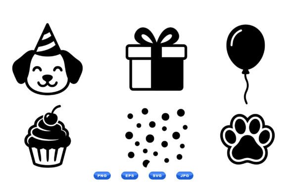 Cute Puppy Party Icons