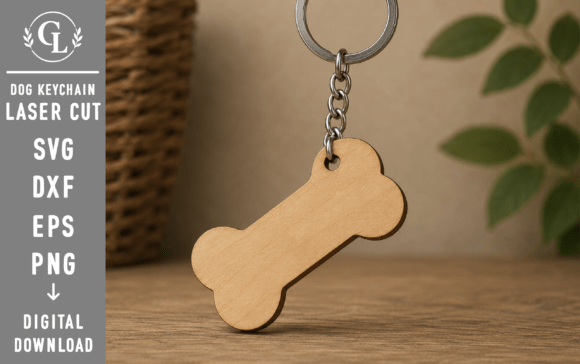 Dog Bone Keychain SVG, Laser Cut File
