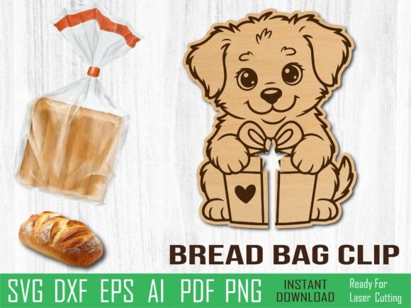 Dog Gift Bread Clip, Dog Laser Cut Svg