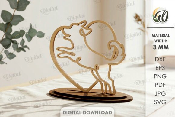Dog Line Art Stand Laser Cut