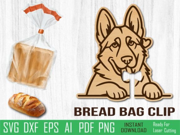 Dog Valentine Laser Cut, Dog Bread Clip