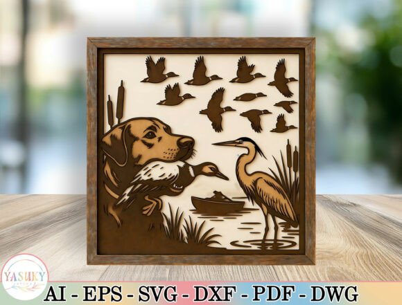 Hunting Layered Laser Cut Wood Sign File
