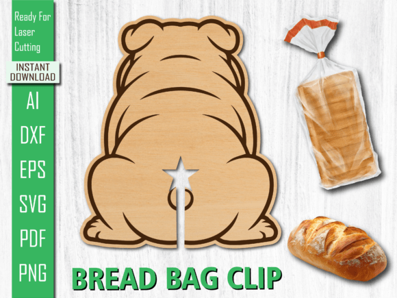 Laser Cut Back Funny Dog Back Bread Clip