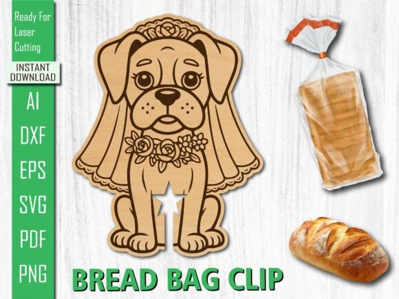 Laser Cut Bridal Wedding Dog Bread Clip