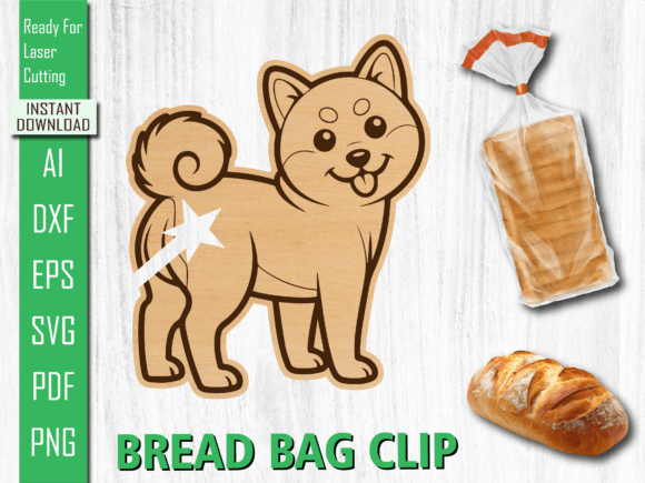Laser Cut Cute Puppy Dog Bread Bag Clip