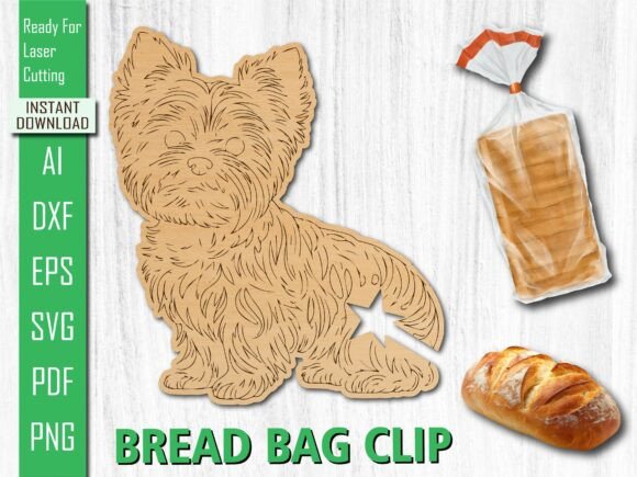 Laser Cut Cute Puppy Dog Bread Clip SVG