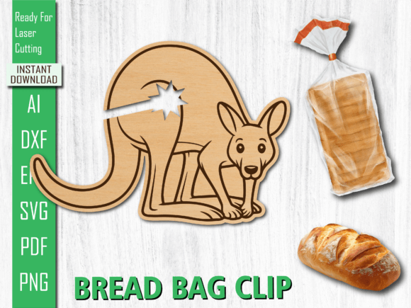 Laser Cut Funny Kangaroo Dog Bread Clip