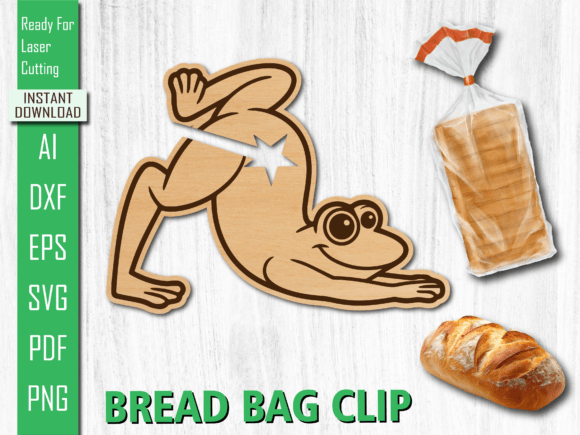 Laser Cut Stretching Yoga Dog Bread Clip