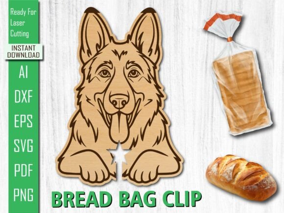 Laser Dog Breed Kitchen Decor Bread Clip