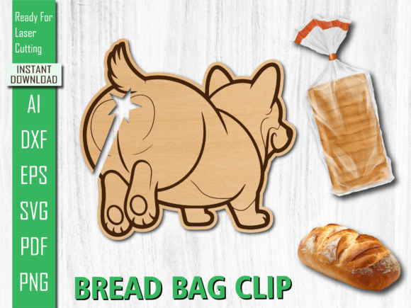 Laser Puppy Dog Back Bread Clip Design