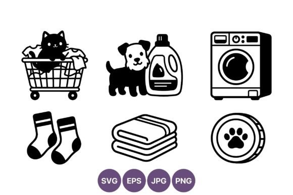 Laundry and Pets Icons Set Review