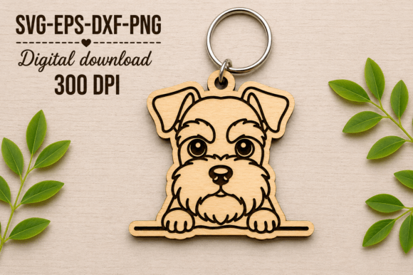 Peeking Dog Keychain SVG Laser Cut File