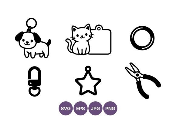 Pet Accessories Vector Icons Set