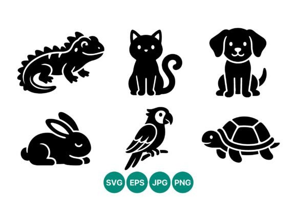 Vector Art Set of Animal Silhouettes