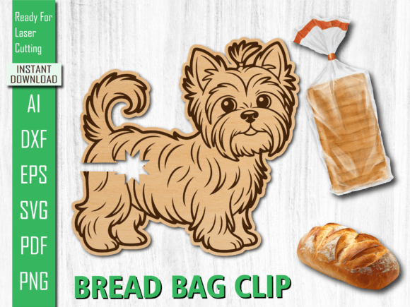 Yorkshire Terrier Dog Laser Bread Clip